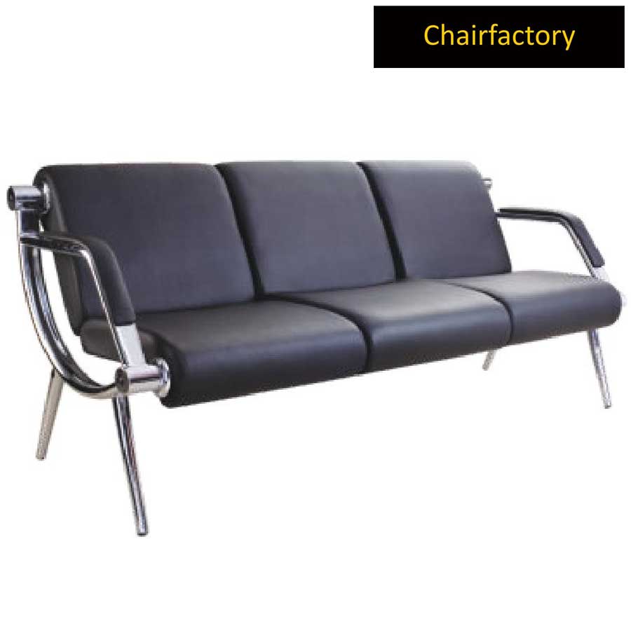 Three Seater Waiting Area Bench with Seat & Back in Cushion Airport